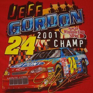 VINTAGE NASCAR JEFF GORDON 2001 WINSTON CUP CHAMPION shirt